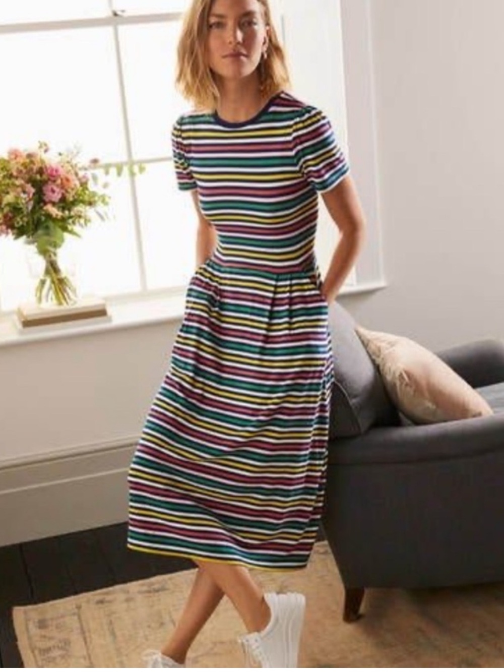 Boden Emma Tiered Jersey Dress Size 10